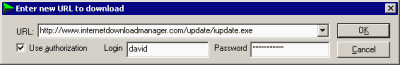 New URL dialog