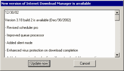 Quick Update dialog